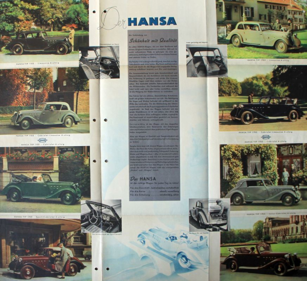 Borgward Hansa 1100 - 1700 Modelprogram 1936 Carbrochure (0180)